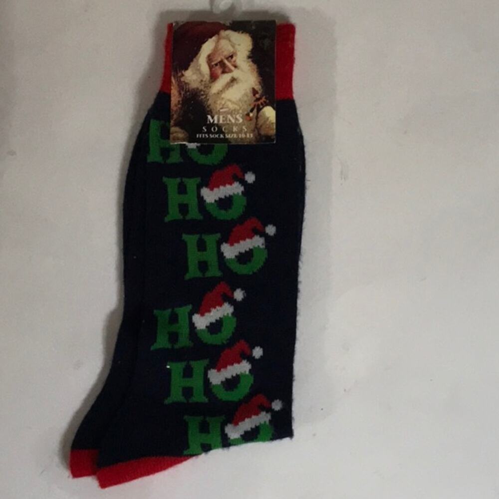Christmas Ho Ho Socks 10-13 Holiday Xmas Stocking Stuffers Santa Party Gifts NEW